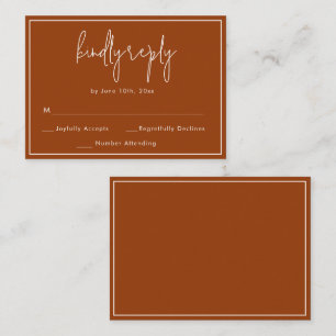 BUDGET Terracotta Wedding RSVP Response Card