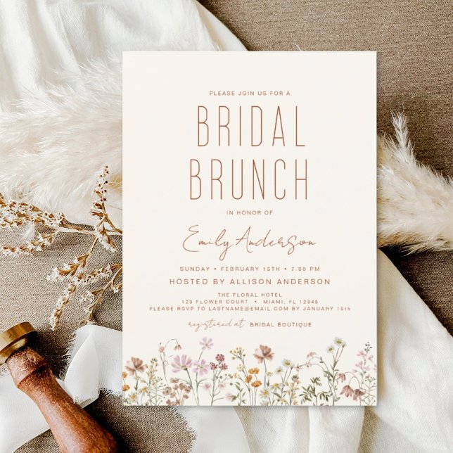 Budget Terracotta Wildflower Bridal Brunch Shower Flyer (Creator Uploaded)