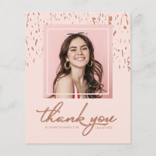 Budget Thank You Card Confetti Graduation Photo