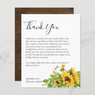 BUDGET Thank You Funeral Memorial Card Templates