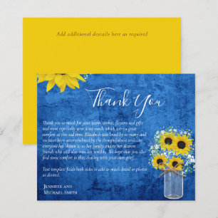 BUDGET Thank You Funeral Memorial Card Templates