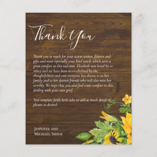 BUDGET Thank You Funeral Memorial Card Templates