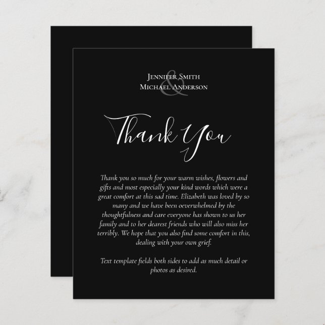 BUDGET Thank You Funeral Memorial Card Templates (Front/Back)