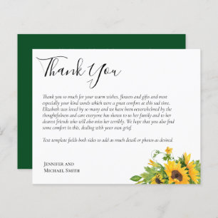 BUDGET Thank You Funeral Memorial Card Templates
