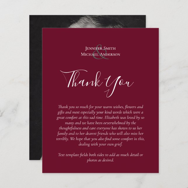 BUDGET Thank You Funeral Memorial Card Templates (Front/Back)