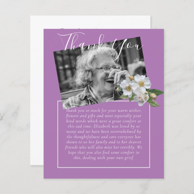 BUDGET Thank You Funeral Memorial Obituary PHOTO (Front/Back)