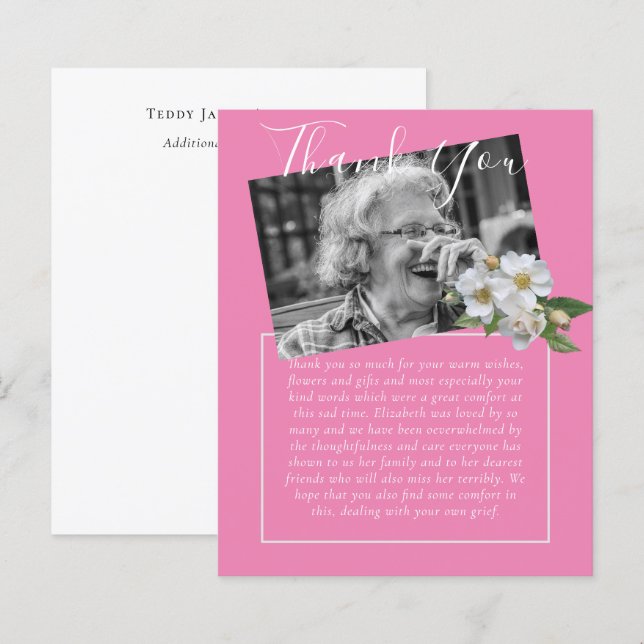 BUDGET Thank You Funeral Memorial Obituary PHOTO (Front/Back)