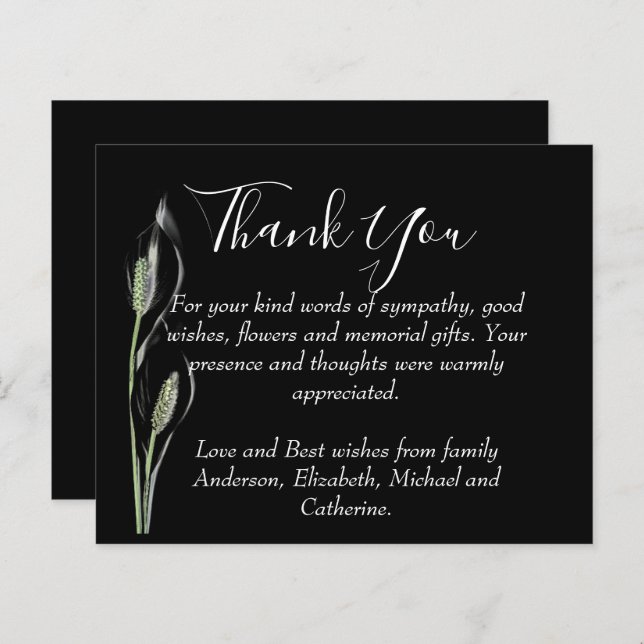 BUDGET Thank You Funeral Memorial Template Lilly (Front/Back)