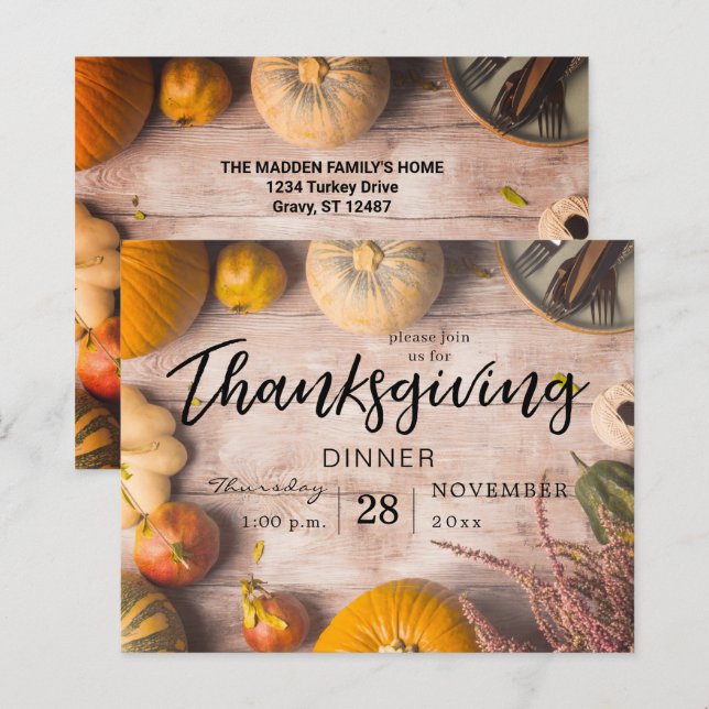 Budget Thanksgiving Dinner Feast Pumpkin (Front/Back)