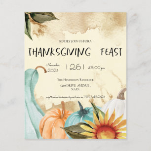 Budget Thanksgiving Dinner Invitation. Flyer