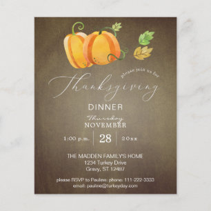 Budget Thanksgiving Duo Pumpkin Gold Dinner  Flyer