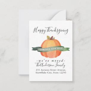 Budget Thanksgiving New Home Pumpkin Moving Card