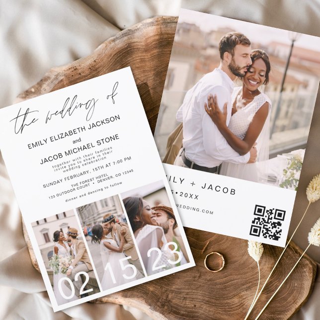 Budget The Wedding of Photo QR code Elegant Flyer (Creator Uploaded)