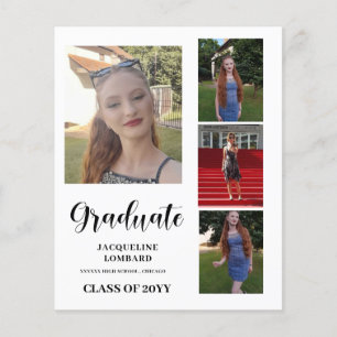 Budget Three Photos Graduation Announcement