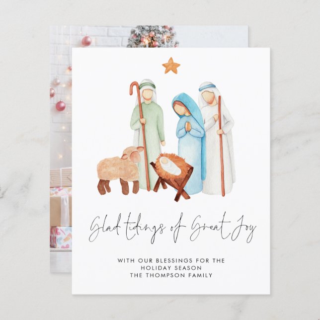 Budget Tidings Great Joy Nativity Photo (Front/Back)