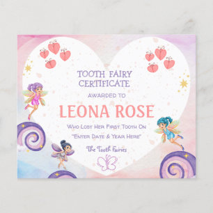 Budget Tooth Fairy Certificate   Personalised