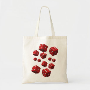 Budget tote handbag red dice white