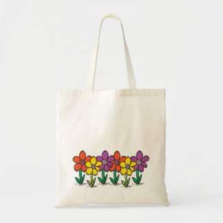 Budget tote with colourful flowers bag