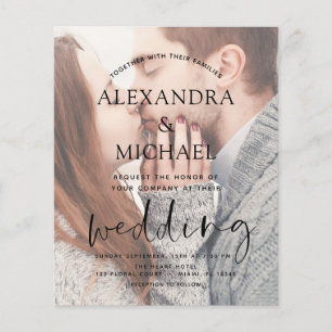 Budget Transparent Photo Wedding Invitations