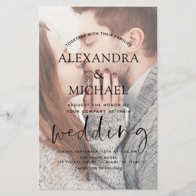 Budget Transparent Photo Wedding Invitations (Front)