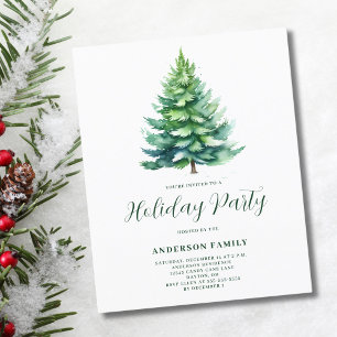 Budget Tree Christmas Holiday Party Invitation Flyer