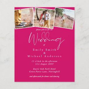 BUDGET Trending Colour Pink Wedding Invite