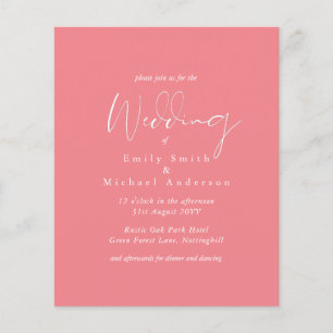 BUDGET Trending Colour Pink Wedding Invite