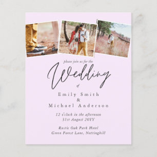 BUDGET Trending Colour Pink Wedding Invite