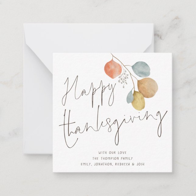 Budget Trendy Foliage Happy Thanksgiving Card (Front)
