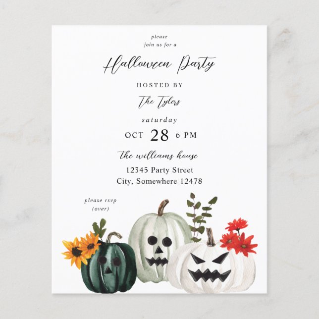 Budget Trick or Treat Pumpkin Halloween Party  Flyer (Front)