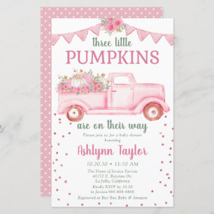 Budget Triplets Pink Little Pumpkin Baby Shower