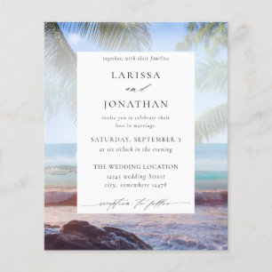 Budget Tropical Beach Palm Destination Wedding Flyer