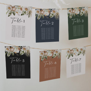 Budget tropical elegant wedding table seating plan