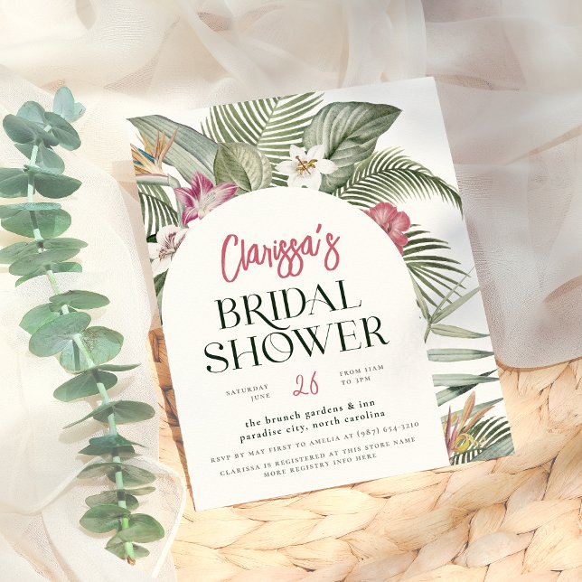 Budget Tropical Floral Arch Modern Bridal Shower (Creator Uploaded)