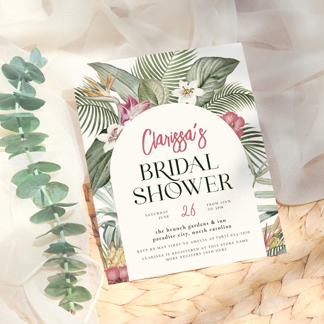 Budget Tropical Floral Arch Summer Bridal Shower (Creator Uploaded)