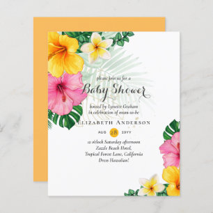 BUDGET Tropical Flowers Baby Shower Invite 