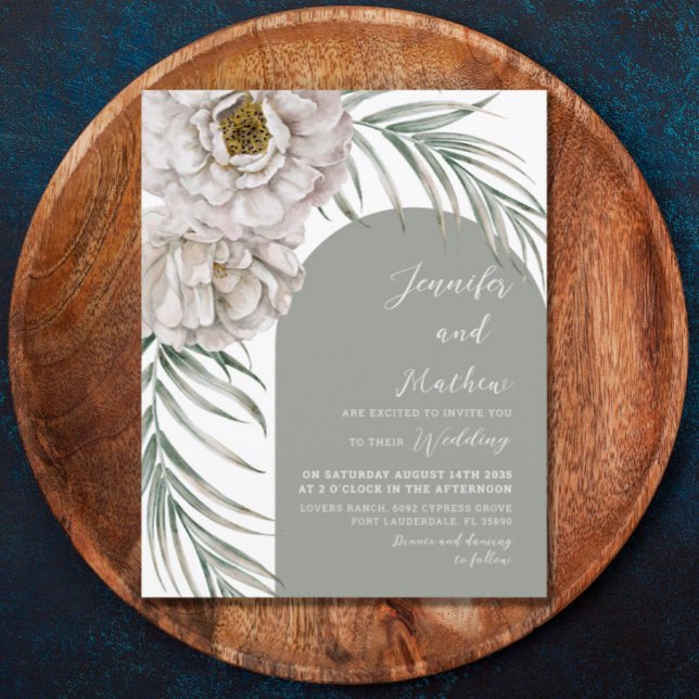 Budget Tropical  Foliage & Arch Wedding Invitation (Creator Uploaded)