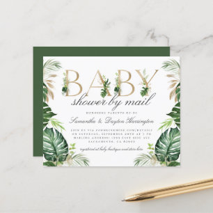 Budget Tropical Greenery Gold Baby Shower By Mail