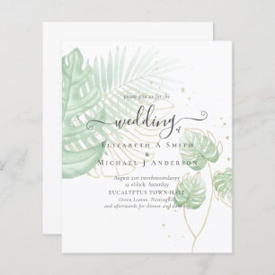 BUDGET Tropical Island Palm Leaves Beach Wedding
