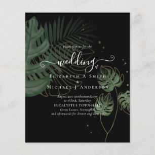 BUDGET Tropical Island Palm Leaves Beach Wedding Flyer