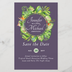 BUDGET Tropical Leaf Hawaiian Luau Wedding