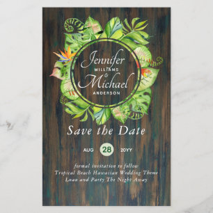 BUDGET Tropical Leaf Hawaiian Luau Wedding