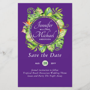 BUDGET Tropical Leaf Hawaiian Luau Wedding