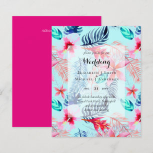 BUDGET Tropical Leaves Destination Wedding Invites