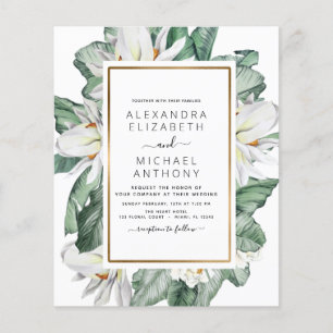 Budget Tropical Magnolia Wedding Invitations Flyer