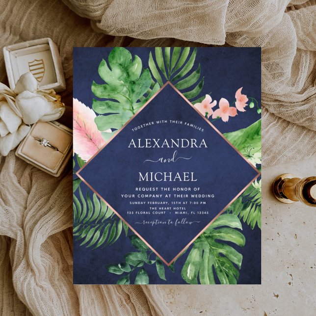 Budget Tropical Navy Blue Geometric Wedding (Creator Uploaded)