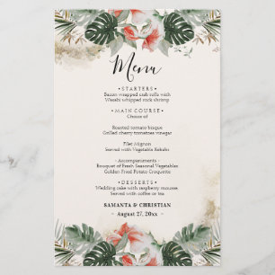 Budget Tropical Palm Greenery  Wedding Menu