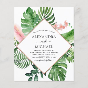 Budget Tropical Palm Photo Watercolor Wedding