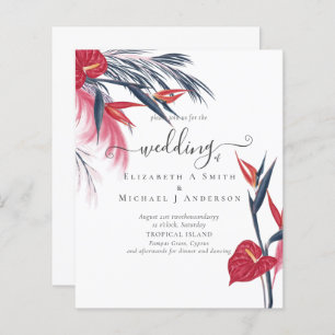 BUDGET  Tropical Pampas Grass Navy Berry Wedding