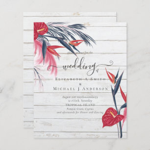 BUDGET  Tropical Pampas Grass Navy Berry Wedding